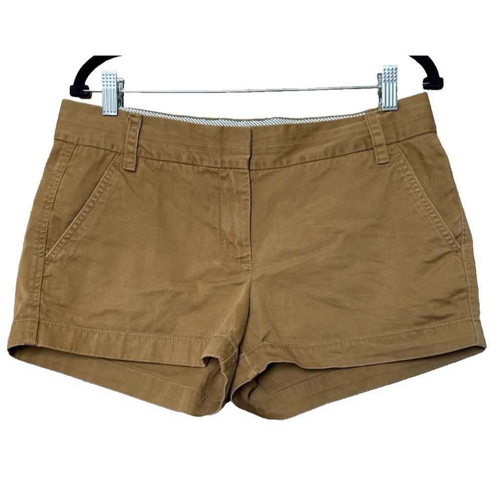 J. Crew Women's Broken-In Chino Shorts Size 6  Brown 100% Cotton Summer Preppy